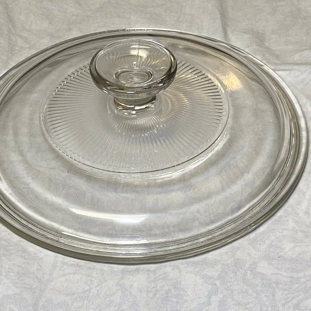 Vintage Pyrex G-5-C Clear Glass Starburst Replacement Lid 7.75
